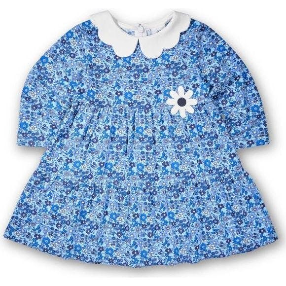 Floral Print Knit Dress With Flower