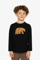 Organic Cotton Jersey T-Shirt Black and Beige
