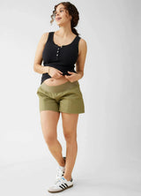 Soft Cotton Utility Maternity Shorts