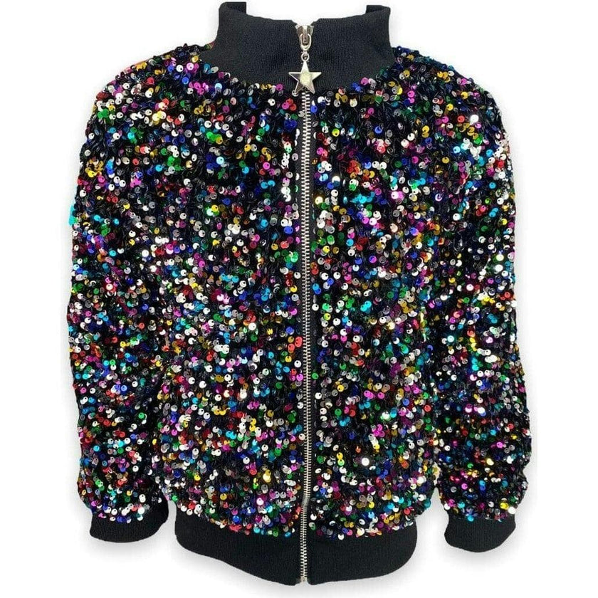 Women's Shimmering Stardust Sequin Bomber