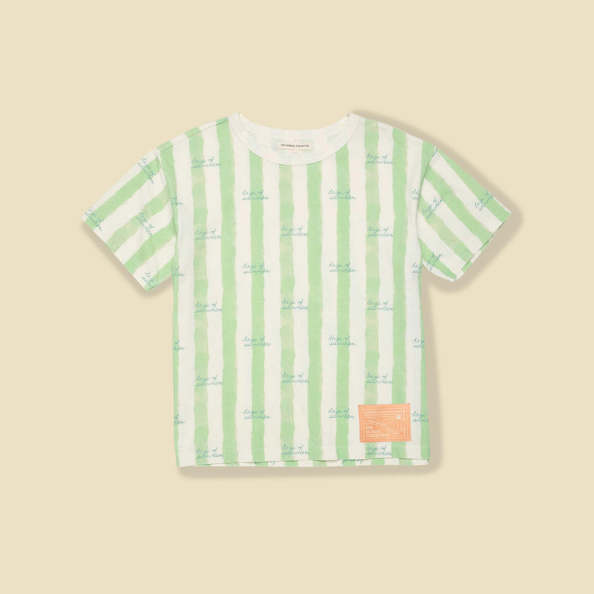 Organic Weekend Tee in Pistachio Stripe