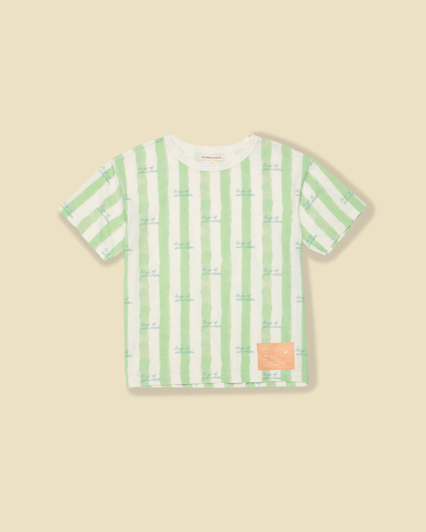 Organic Weekend Tee in Pistachio Stripe