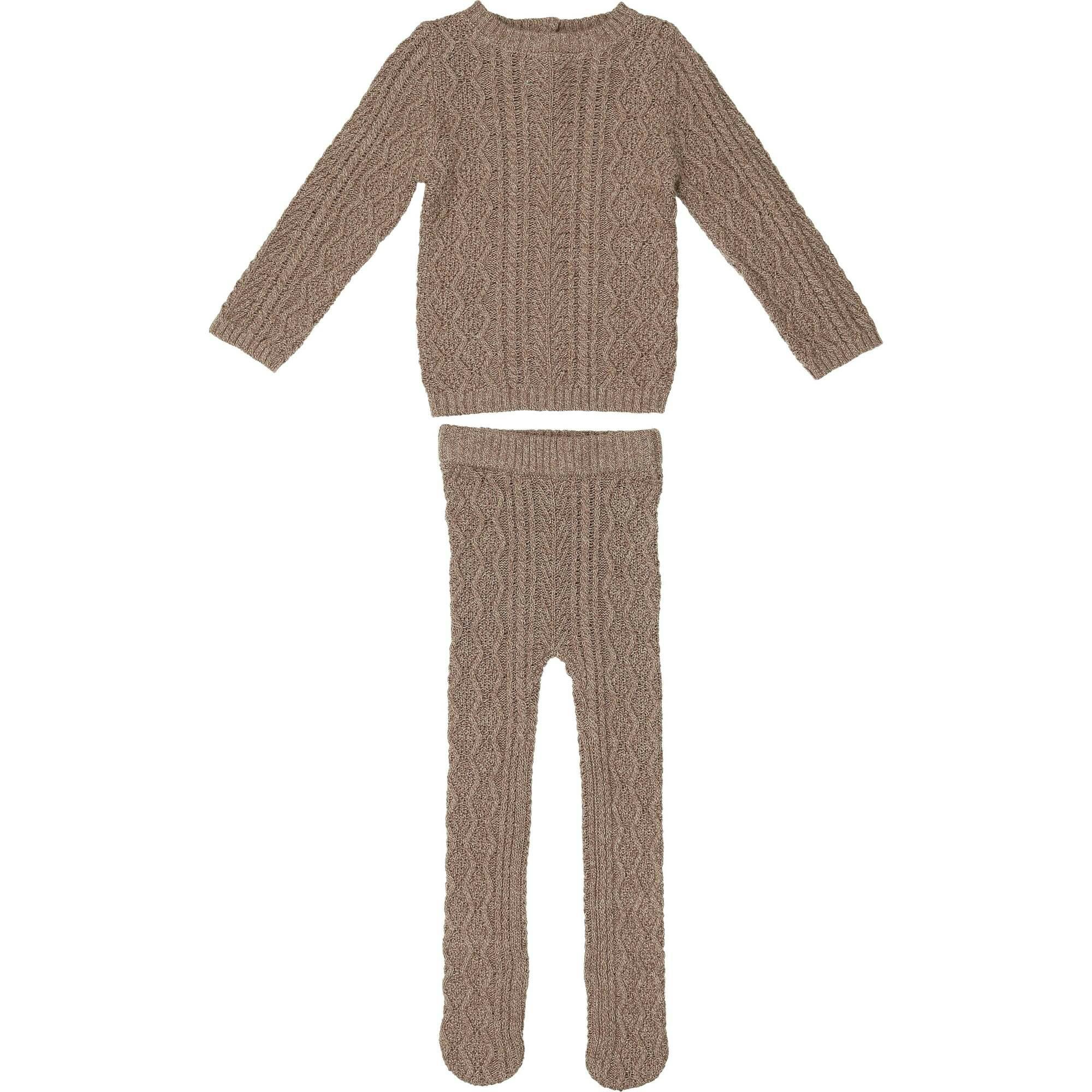 Marled Multi Knit Crew Neck Sweater & Pant 2-Piece Set
