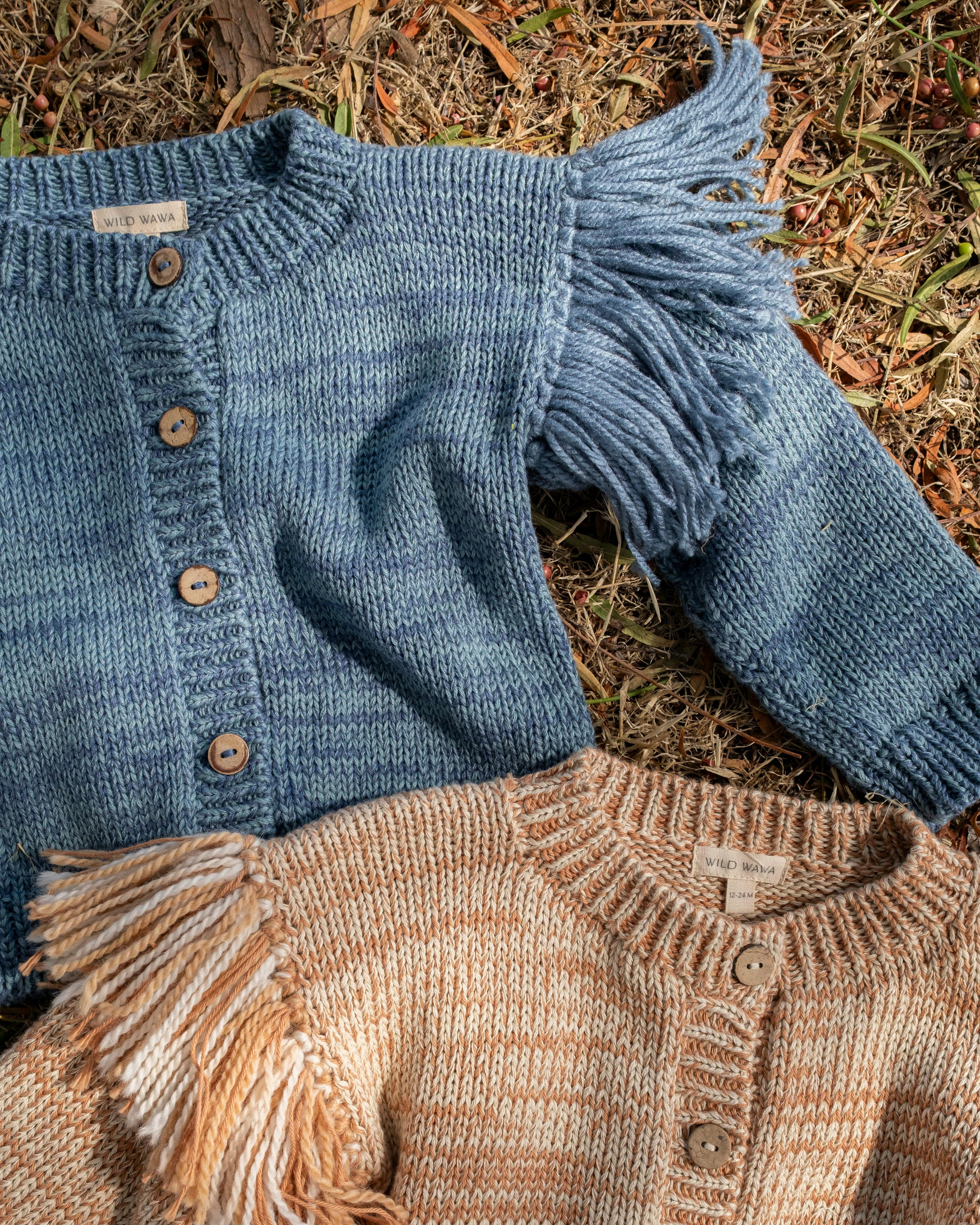 Fringed Cardigan in Luna Blue