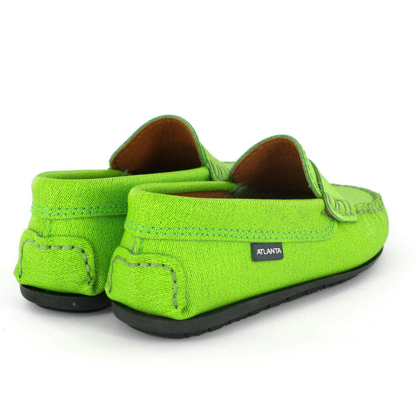 Leather Penny Moccasins, Green