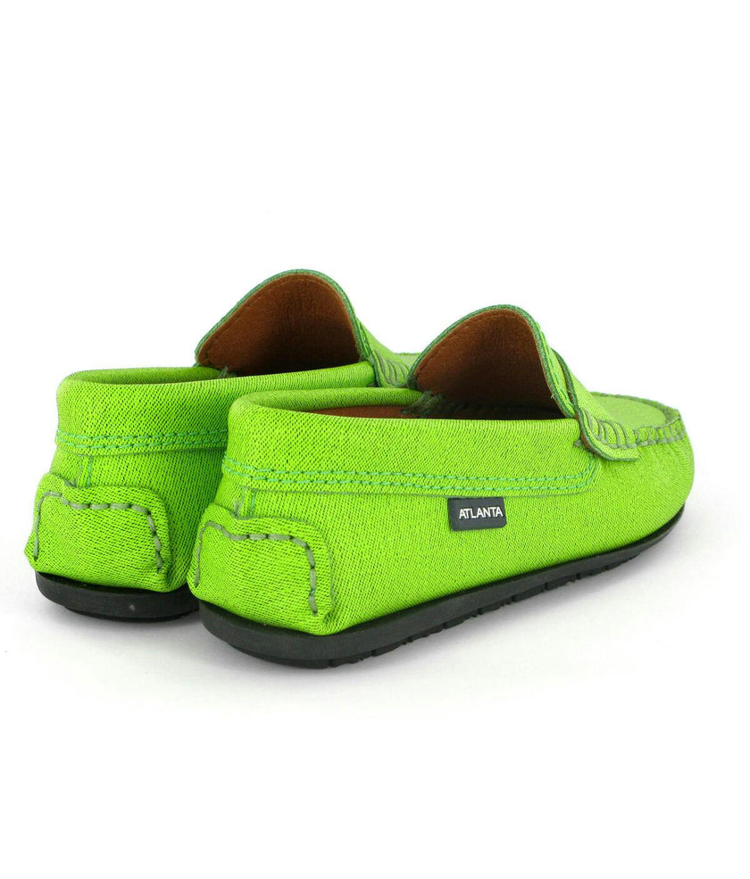 Leather Penny Moccasins, Green