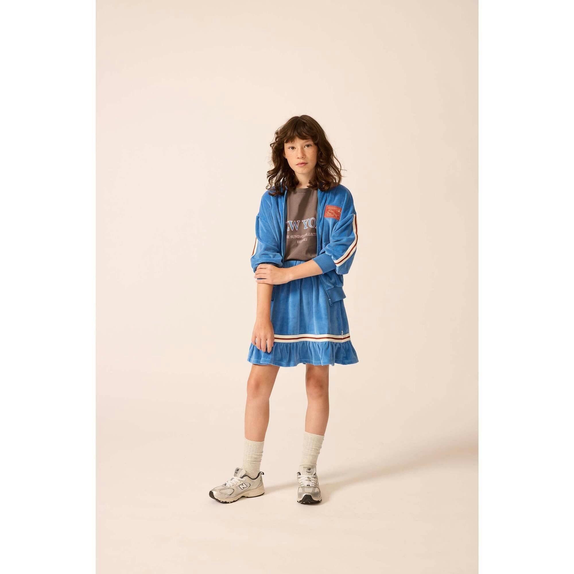 Velour Sunday Skirt in Blue Note