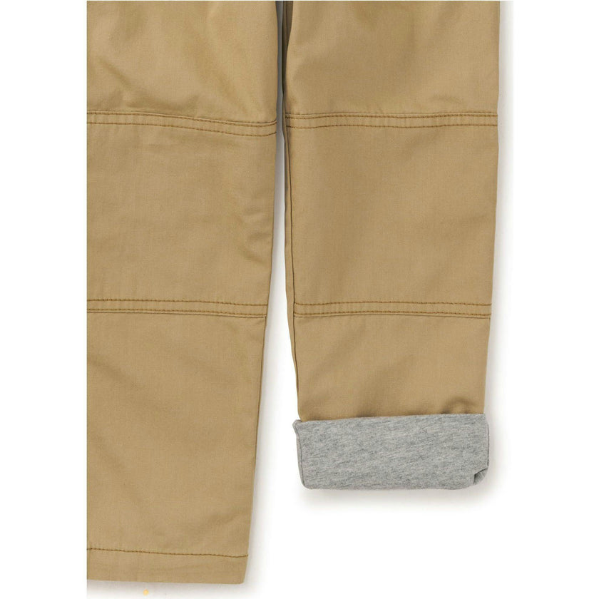 Cozy Does It Elastic Waist Drawstring Lined Pants, Brown