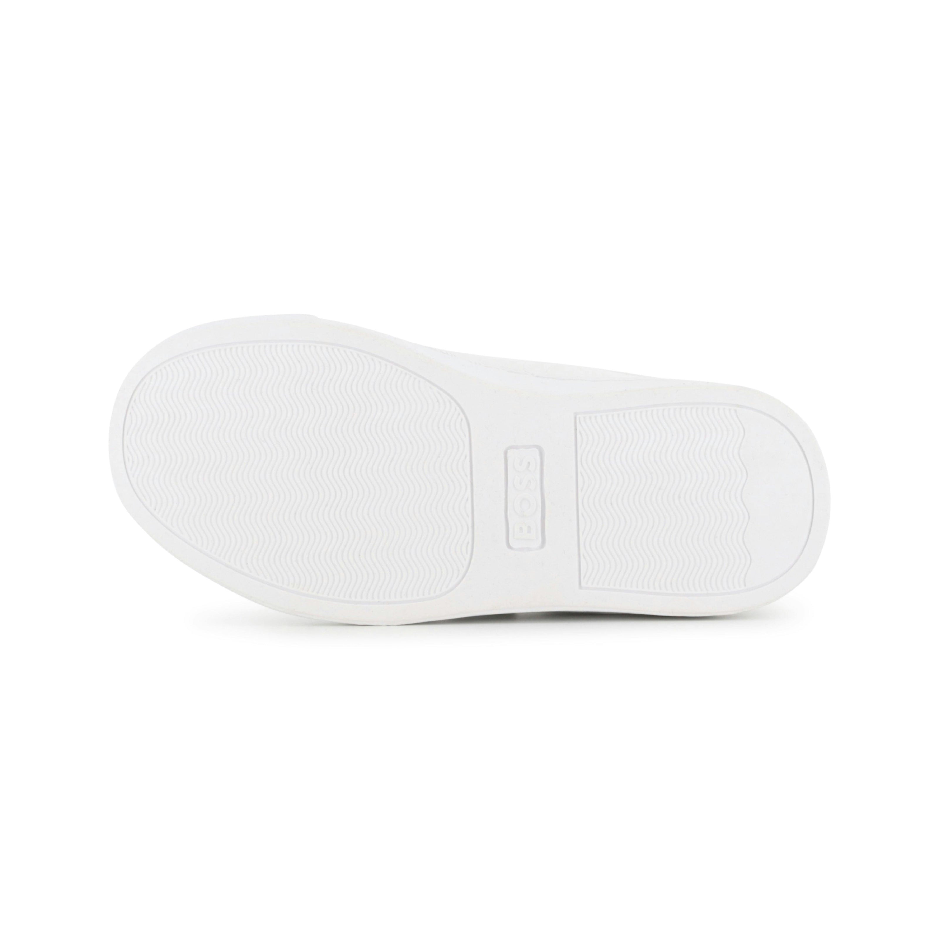 White BOSS Strap Sneakers