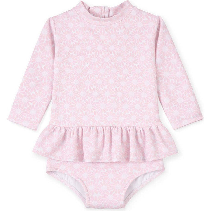 Floral Print Rash Guard Onesie