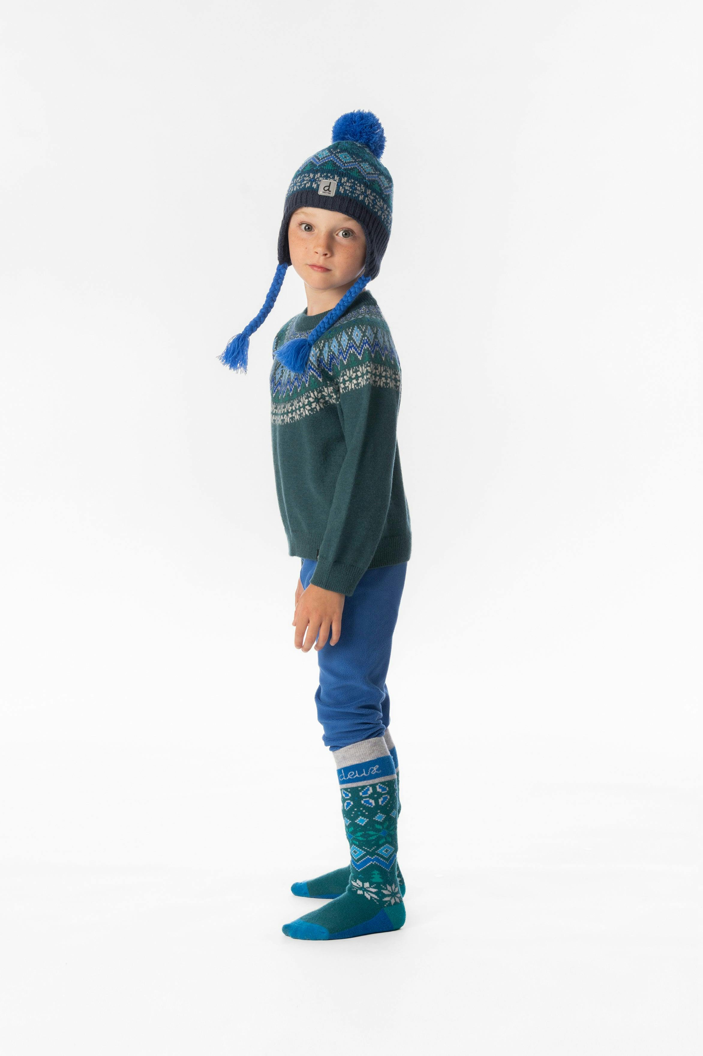 Knit Sweater With Nordic Jacquard Dark Green