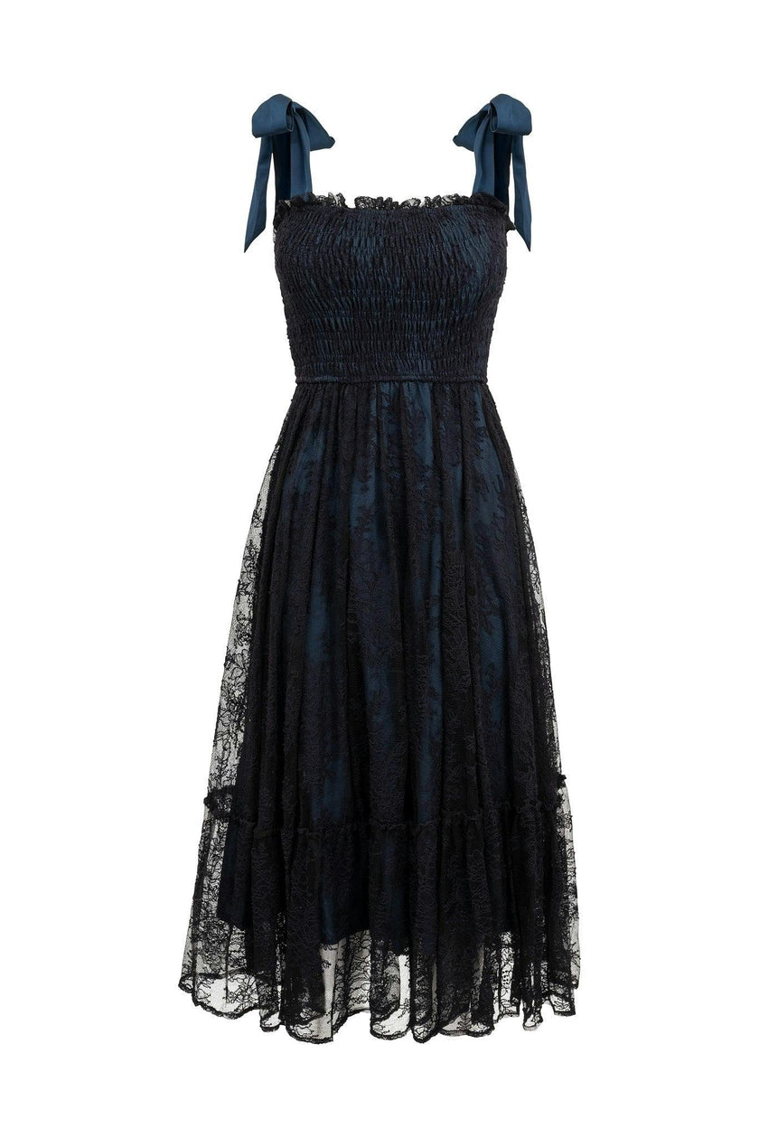 Isadora Dress in Navy & Black