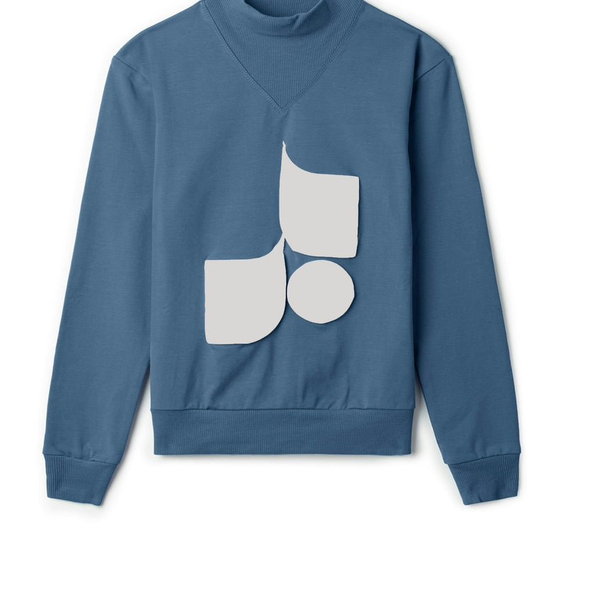 Fennel Neck Sweatshirt Pale Grey Mix