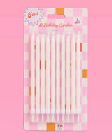 White Glitter Candles - 10 glitter candles