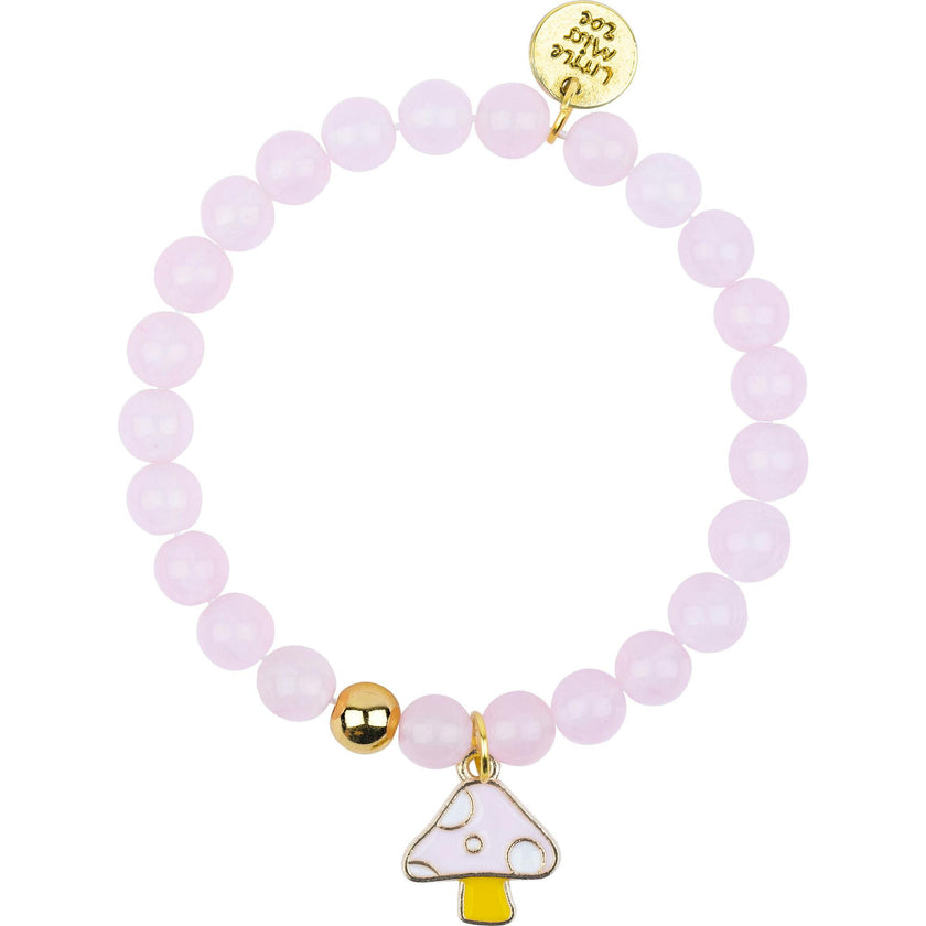 Gemstone Bracelet With Mushroom Enamel Charm