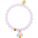 Gemstone Bracelet With Mushroom Enamel Charm