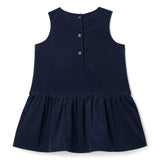 The Corduroy Bow Dress, navy blue