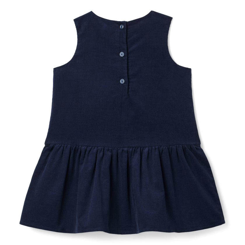 The Corduroy Bow Dress, navy blue
