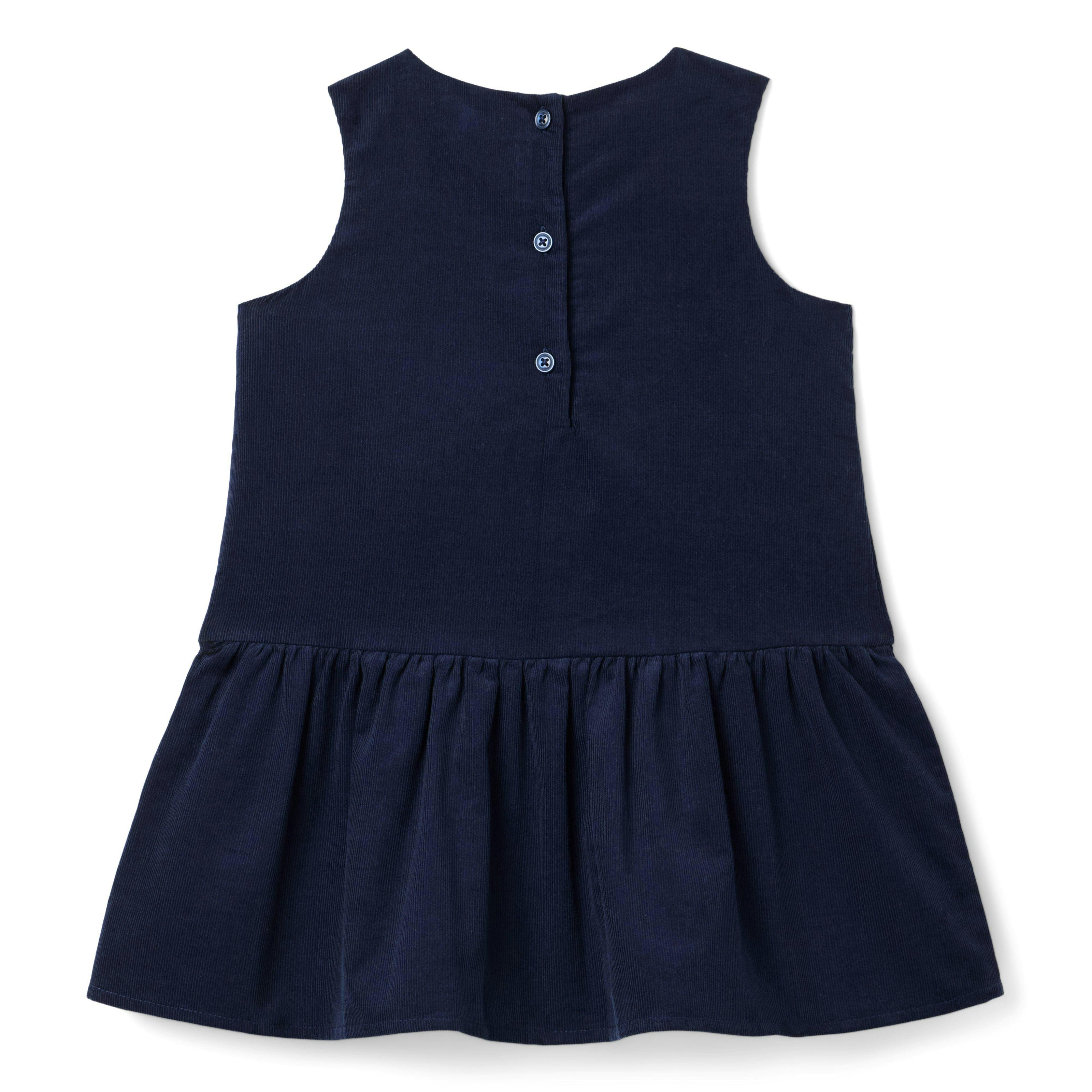 The Corduroy Bow Dress, navy blue