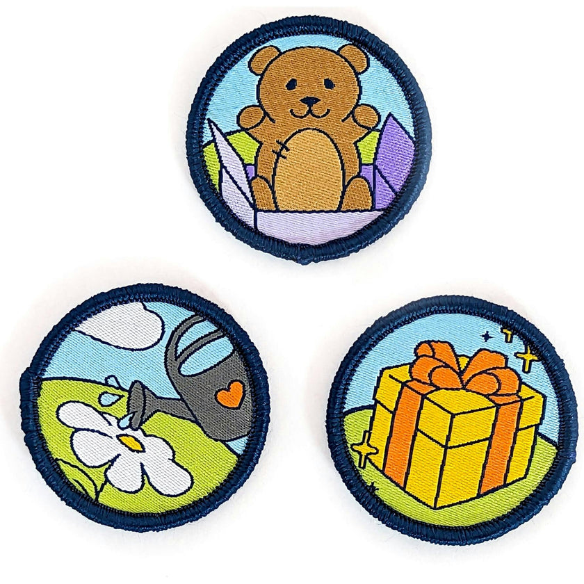 Giving Patches - 3 Colorful Embroidered Hook and Loop Patches Reward Patches