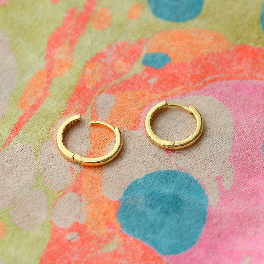 Sunny Side Hoop Earrings 18K Gold Vermeil