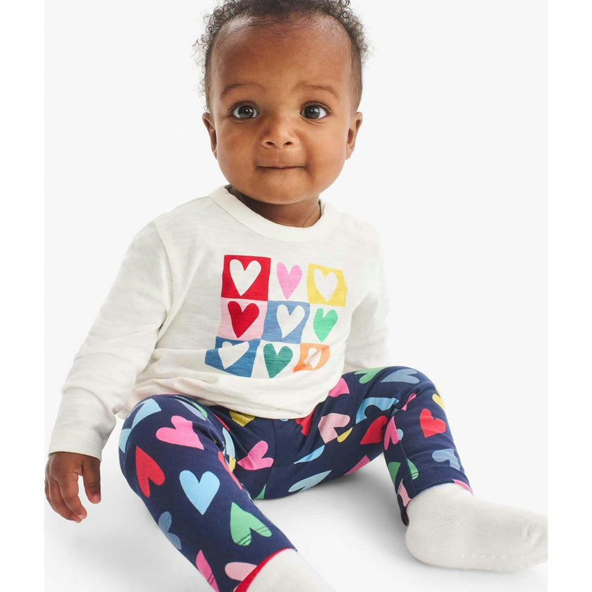 Baby legging in rainbow candy hearts