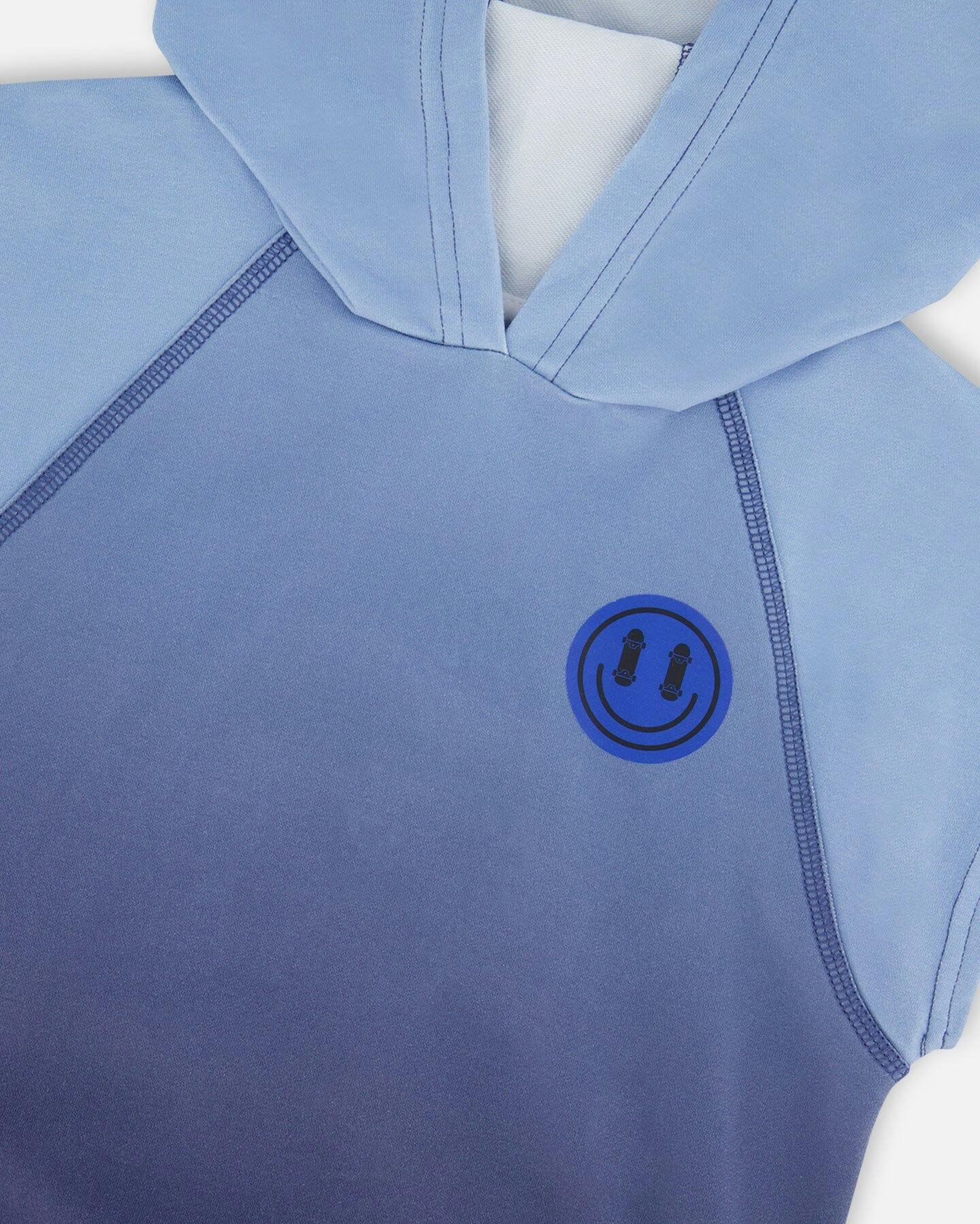Sleeveless Top And Shorts Set Blue Gradient