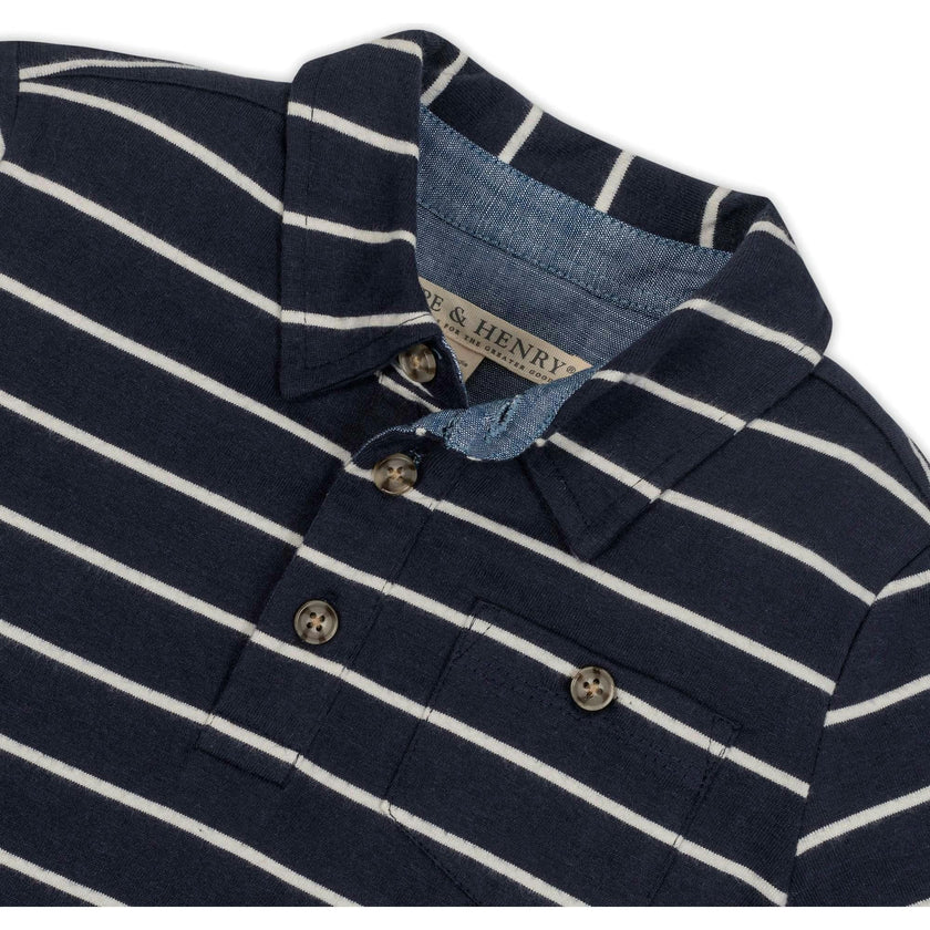 Organic Short Sleeve Jersey Polo, Blue