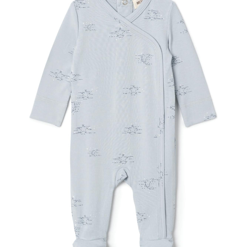 Stars Print Cotton Onesie Blue