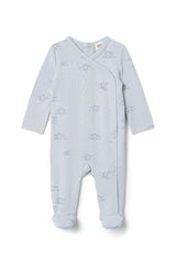 Stars Print Cotton Onesie Blue