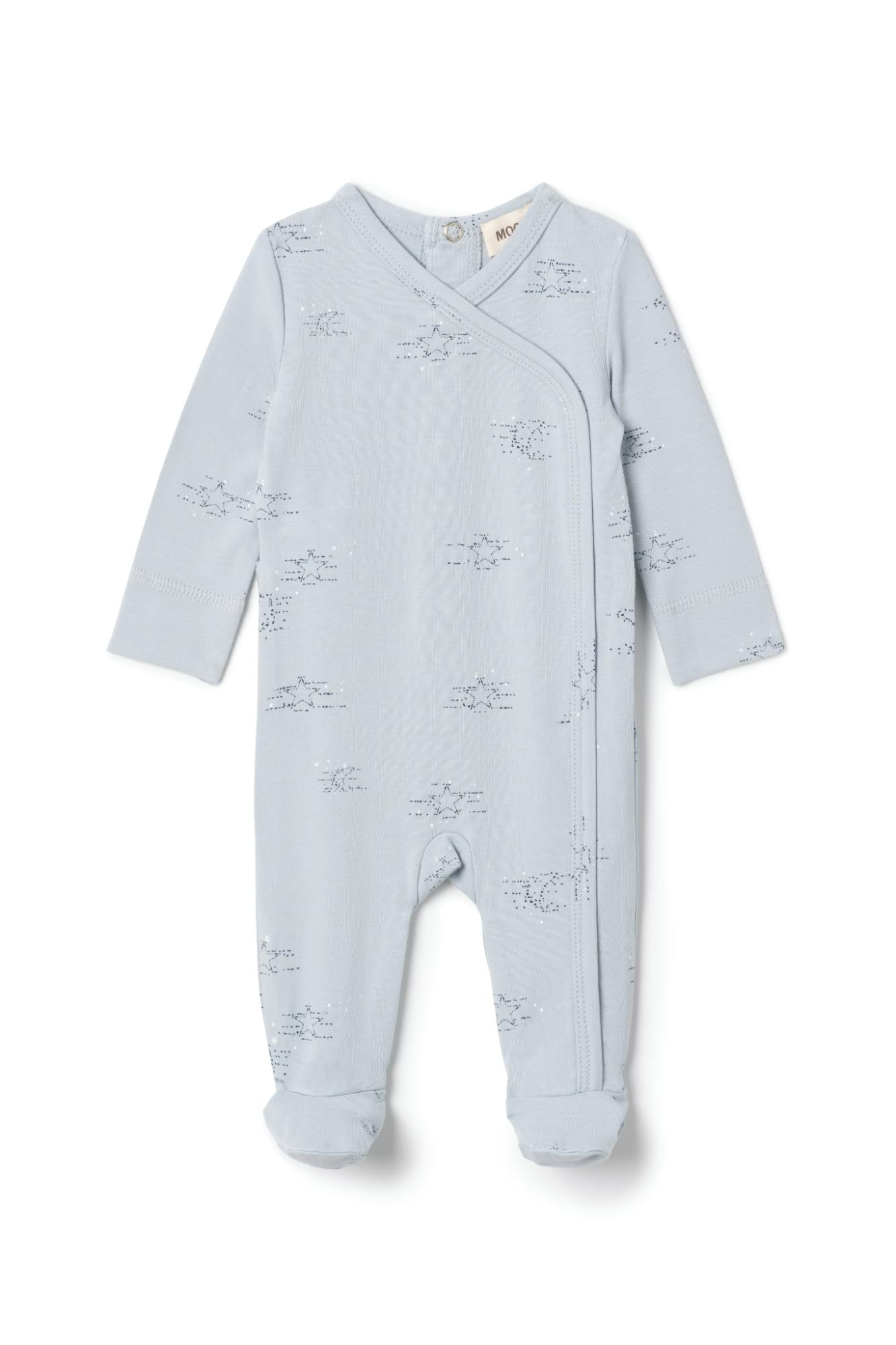 Stars Print Cotton Onesie Blue
