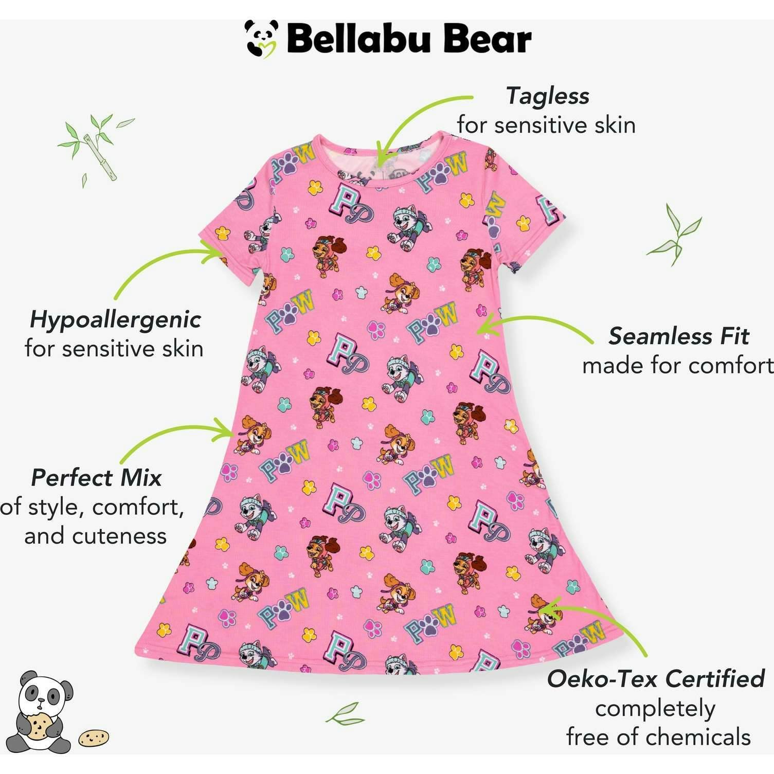 PAW Patrol: Varsity Pink Bamboo Girls' Short Sleeve Dress