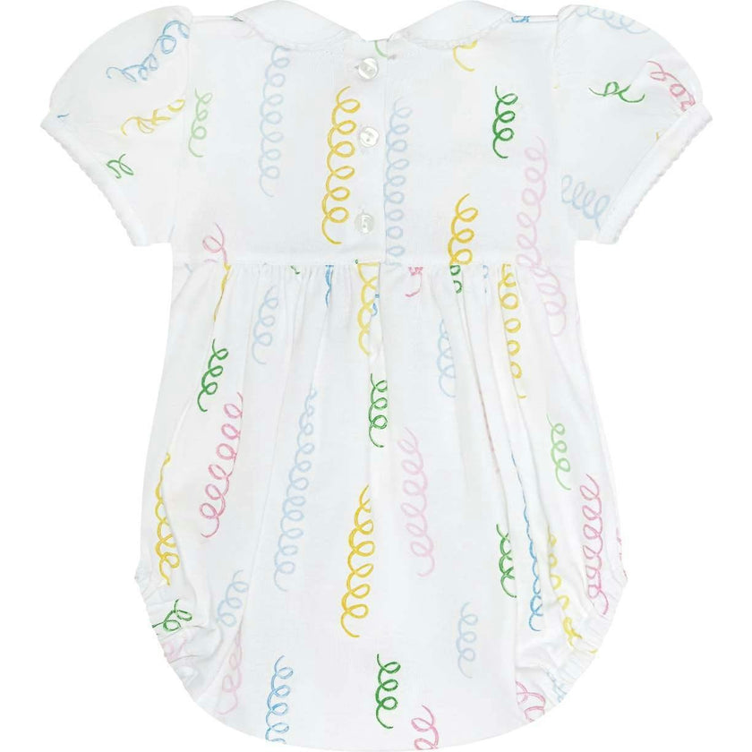 Spirals Print Smocked Bubble