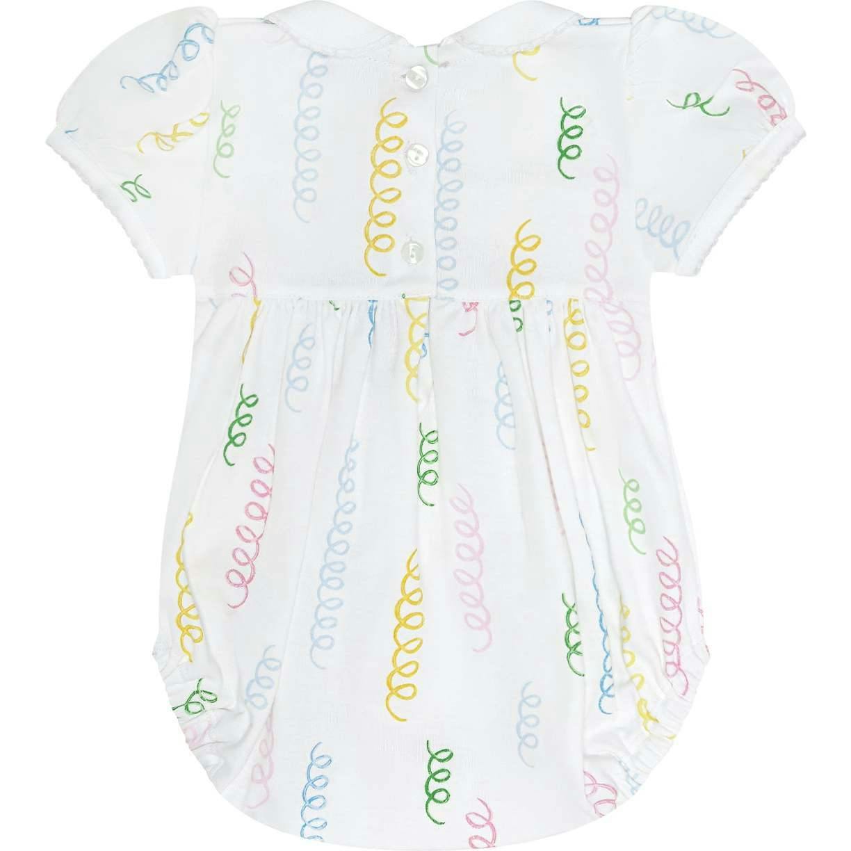 Spirals Print Smocked Bubble