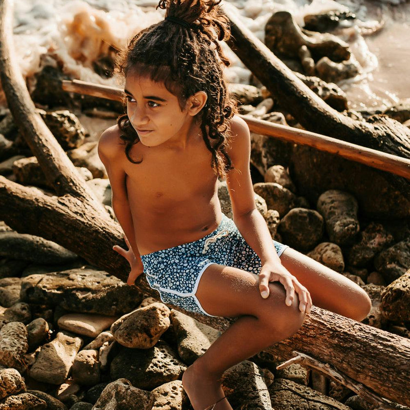 Rupert Swim Shorts Night Blue Shell Print