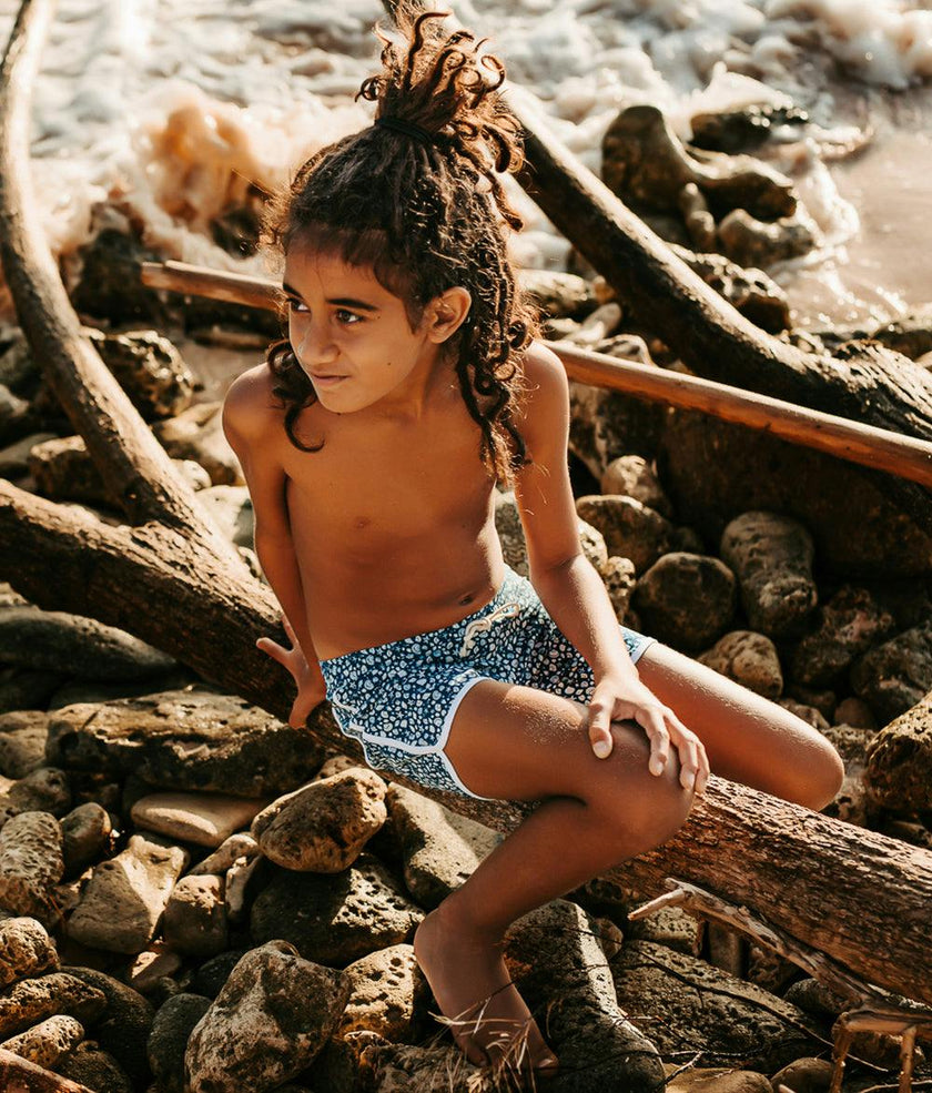 Rupert Swim Shorts Night Blue Shell Print