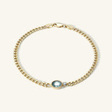 Olympia Aquamarine Station Bracelet on Charlie Chain