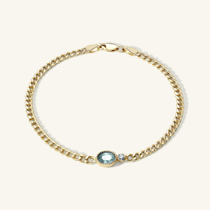 Olympia Aquamarine Station Bracelet on Charlie Chain