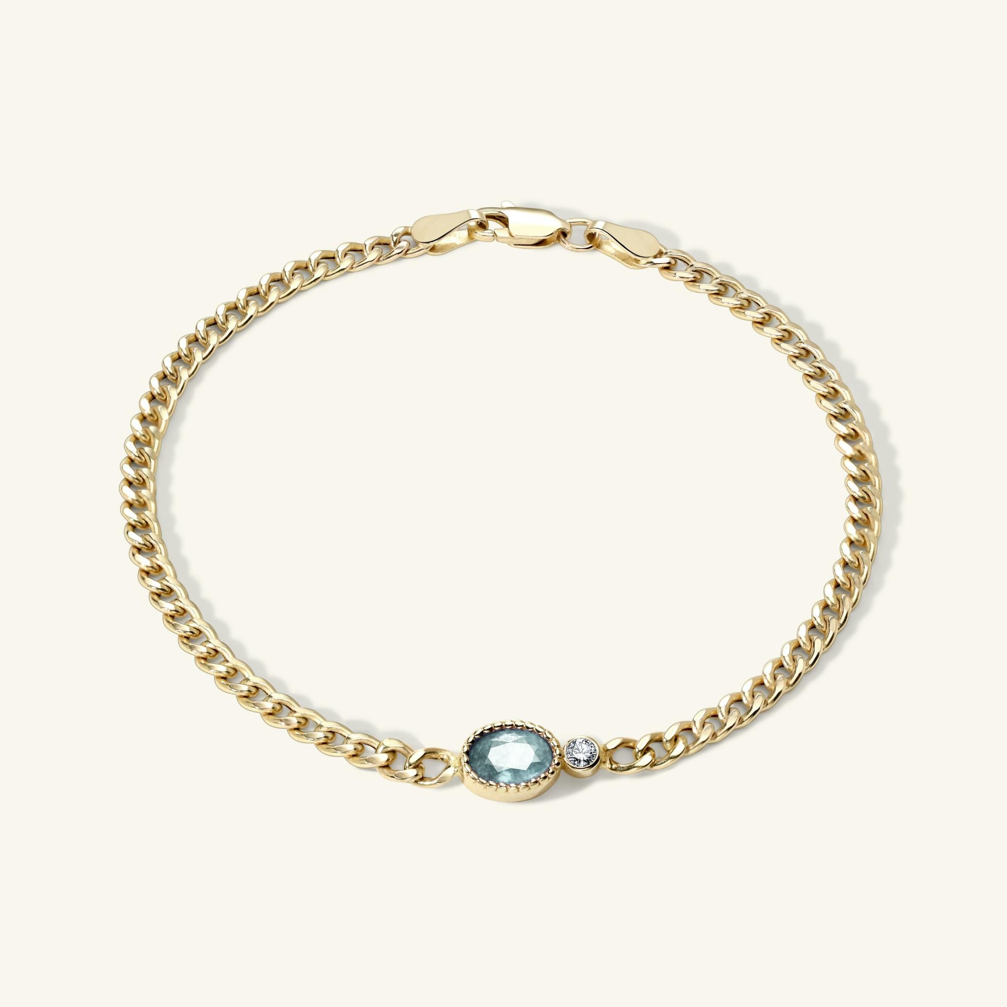 Olympia Aquamarine Station Bracelet on Charlie Chain