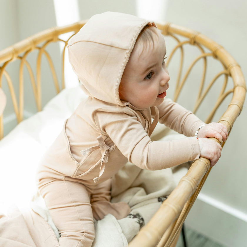Knitted Wrap Onesie with Bonnet Blue
