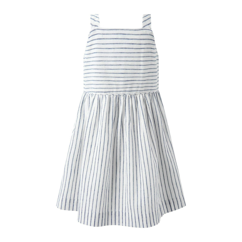 Stripe Button Front Sundress, Navy