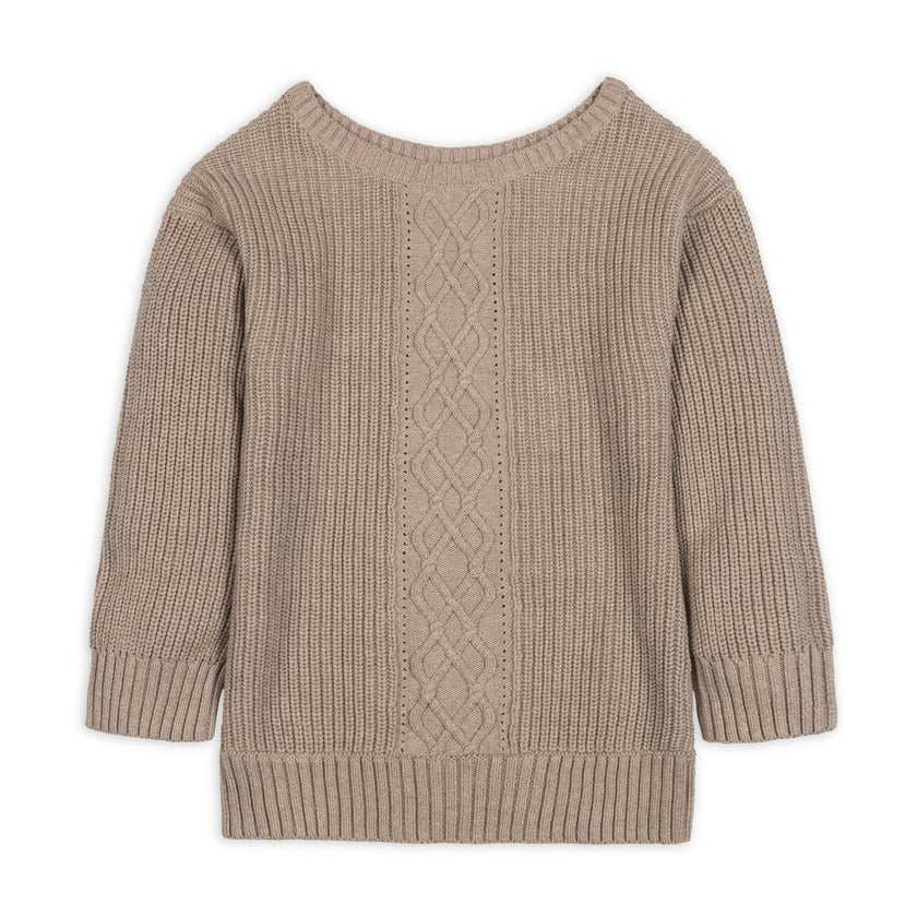 Organic Boatneck Cable Sweater