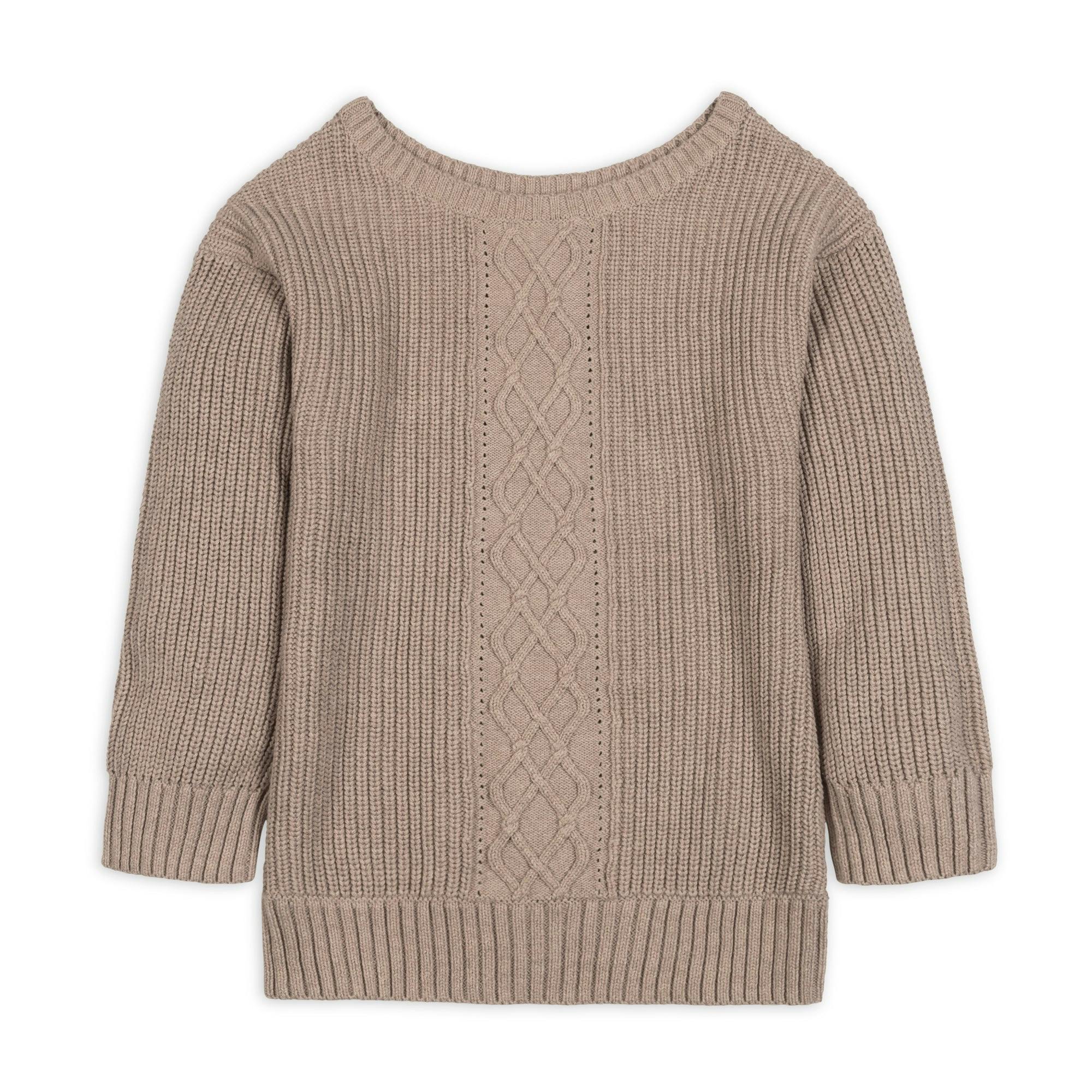 Organic Boatneck Cable Sweater
