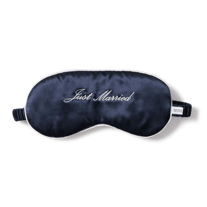 Adult's Silk 'Just Married' Sleep Mask In Navy