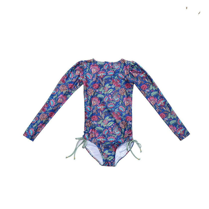 Long Sleeve One Piece Swimsuit with Side Ties
