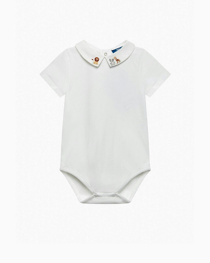 Baby Short-Sleeved Monty Bodysuit in Augustus Lion & Friends