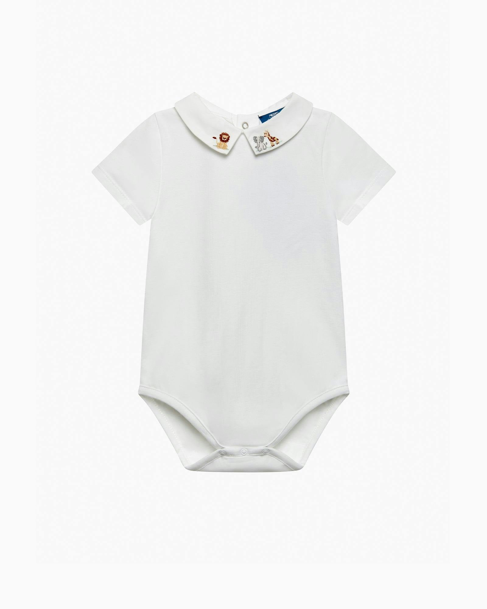 Baby Short-Sleeved Monty Bodysuit in Augustus Lion & Friends