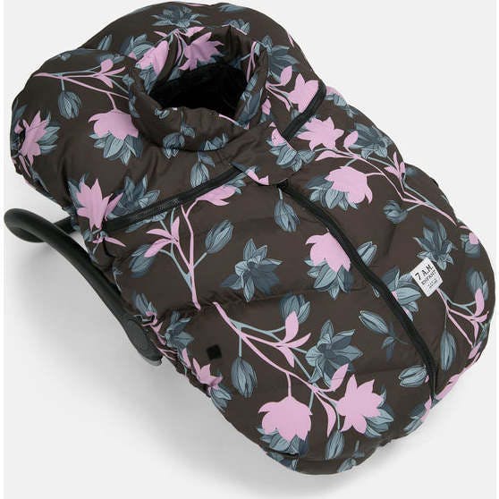 Floral Print Zipped Puffy Car Seat Cocoon