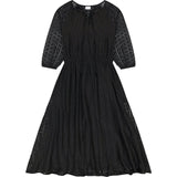 Women's Solange Pop Over Dress Midi Length, Black