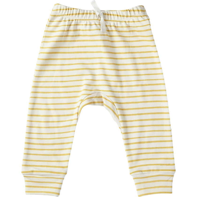 Organic Stripes Away Harem Pant, Yellow